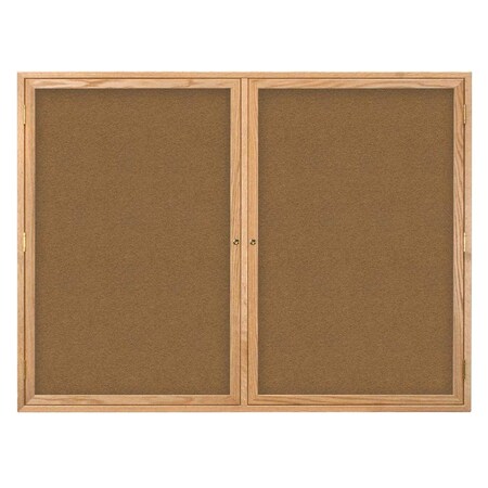 United Visual Products Double Door Indoor Enclosed Easy Tack Bo UV305EZ-BLACK-GOLD